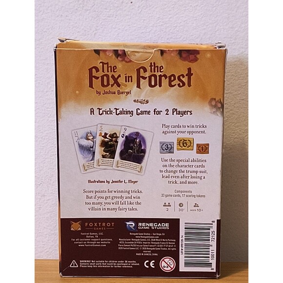 The Fox in the Forest Card Game Complete Renegade Game Studios Foxtrot Games - Picture 2 of 3